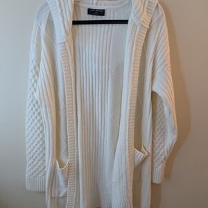 NWOT! 🤍 LANE BRYANT ✨ Cream Hooded Knit Cardigan -  Size 14/16